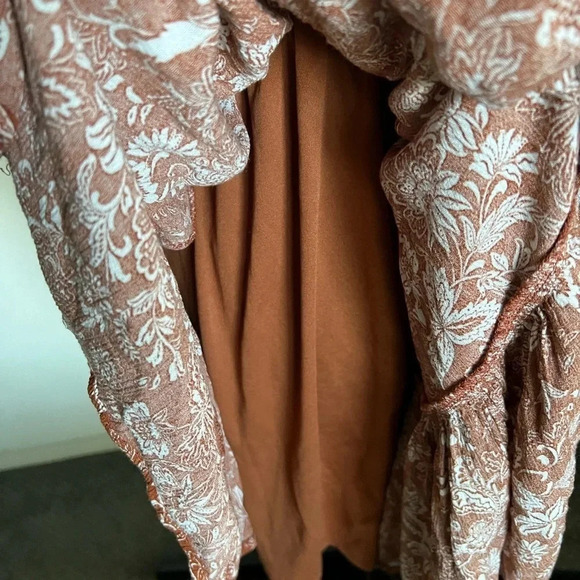 Lovely Day  BROWN FLORAL SMOCKED
TIERED SKATER DRESS - Picture 8 of 11